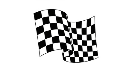 Waving checkered flag symbolizing victory and racing. © Sania