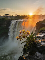 Fototapeta premium Pristine Wilderness and Plunging Waters of Victoria Falls