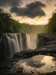 Fototapeta premium Pristine Wilderness and Plunging Waters of Victoria Falls