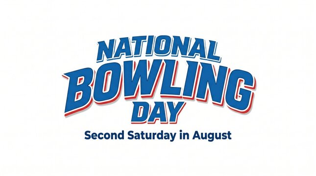 National Bowling Day banner with bold text and date on white background
