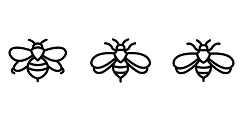 Bee outline or line icon design bundle. © PANKAJ