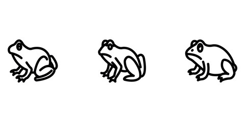 Naklejka premium frog outline or line icon design bundle.