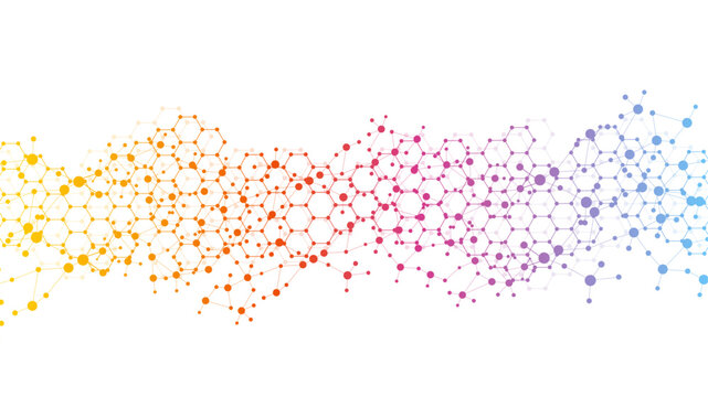 Health care abstract background with hexagons, lines and dots. Medical innovation banner template concept. Biology and pharmaceutical technology background. Vector illustration.