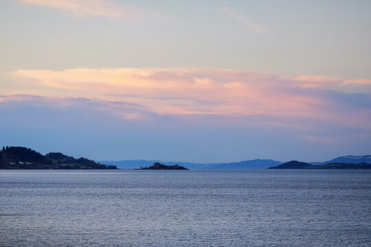 Trondheim fjord and Steinvikholm Castle, Norway