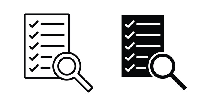 Inspection icon. Glyph solid icons collection. Line symbols