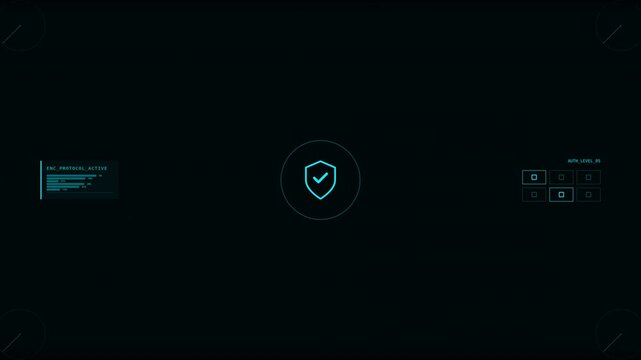 Advanced Digital Security Dashboard Animation Demonstrating Protection Features with Modern Motion Graphics