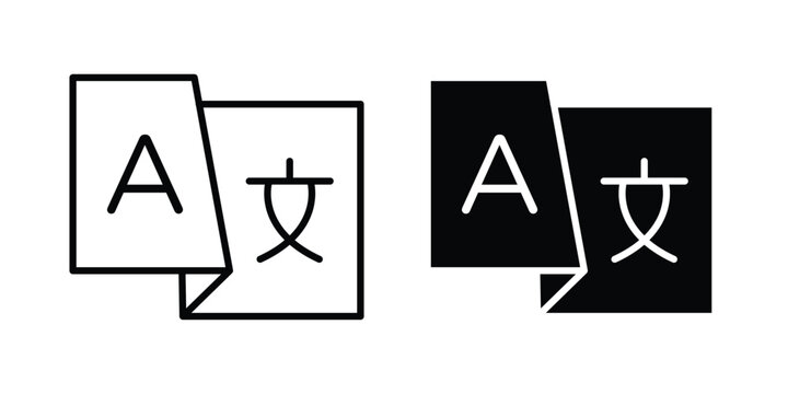 Language icon. Glyph solid icons collection. Line symbols