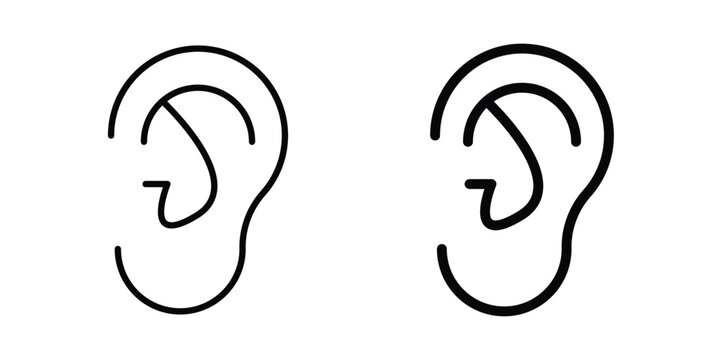 Listening icon. Glyph solid icons collection. Line symbols