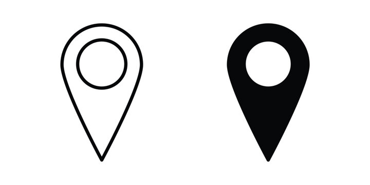 Location pin icon. Glyph solid icons collection. Line symbols