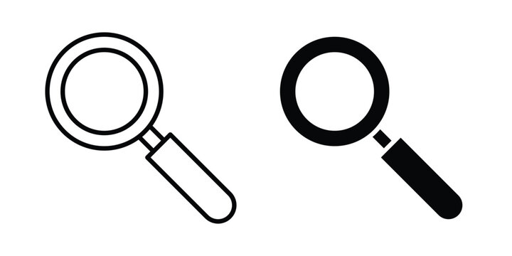 Loupe icon. Glyph solid icons collection. Line symbols