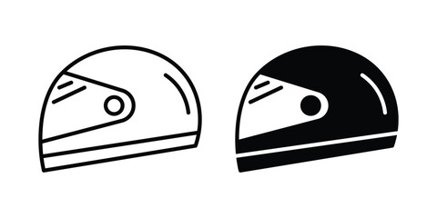 Fototapeta premium Motorbike helmet icon. Glyph solid icons collection. Line symbols