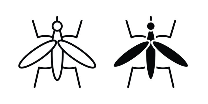 Mosquito icon. Glyph solid icons collection. Line symbols