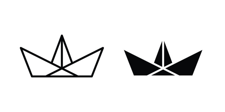 Paper boat icon. Glyph solid icons collection. Line symbols