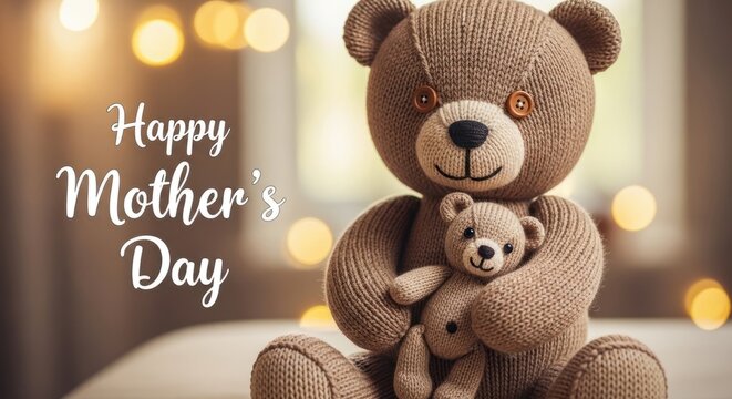 Happy Mother's Day text in colorful geometric style background