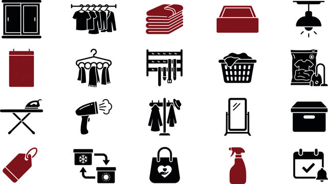 Laundry and dry cleaning icons