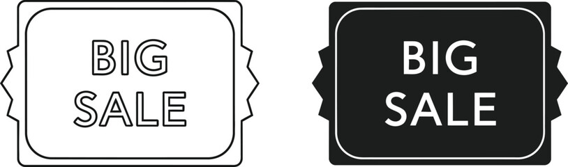 Fototapeta premium Big Sale Promotion Label Badge Icon Vector Illustration