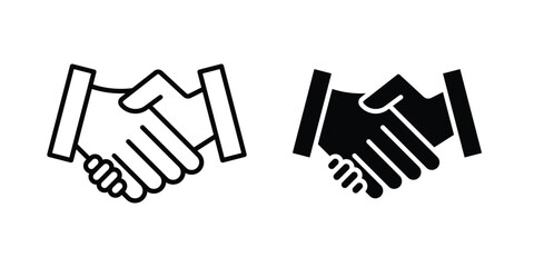 Fototapeta premium Partnership handshake icon. Glyph solid icons collection. Line symbols