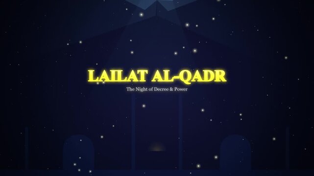 Lailat Al-Qadr Islamic Celebration Animation With Night Sky Background