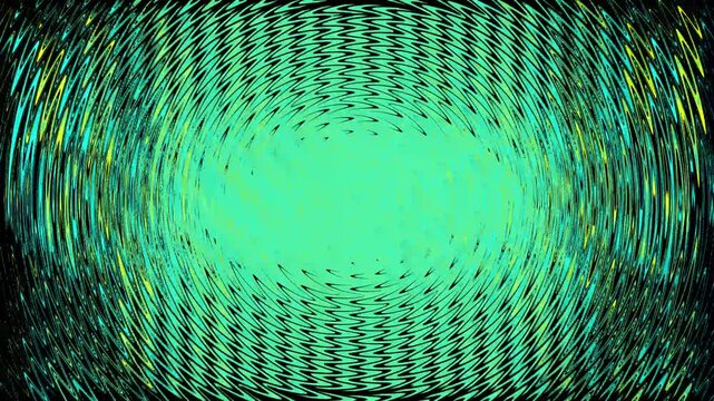 Vibrant green light radiates outward in a mesmerizing spiral pattern