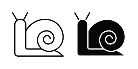 Snail icon. Glyph solid icons collection. Line symbols © Chummi