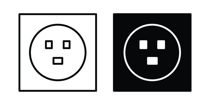 Socket icon. Glyph solid icons collection. Line symbols