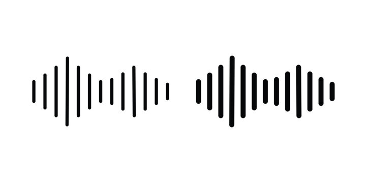 Sound wave icon. Glyph solid icons collection. Line symbols