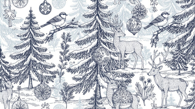Deer standing in forest with trees.