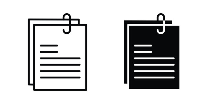 Attach document icon and symbol series vector illustration