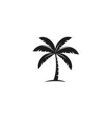Obraz premium Minimalist black silhouette vector icon of a tropical palm tree, symbolizing summer vacations, beach getaways, and island paradise concepts for various designs