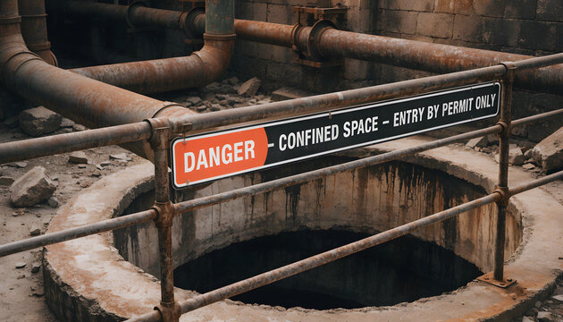 Searchable Title:
Danger Confined Space Entry by Permit Only Industrial Hazard Site