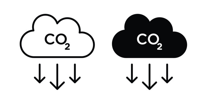 carbon reduction icon and symbol series vector illustration