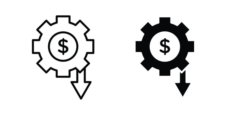 Cost optimization icon and symbol series vector illustration