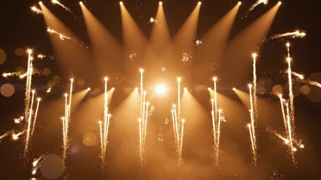 New 4k video dramatic stage lighting with central spotlight effect