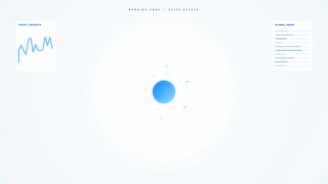 Futuristic Digital Interface Animation Showcasing Data Streams and Interactive Elements in Sleek Motion Video