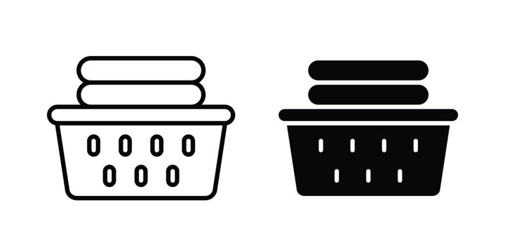 Laundry basket icon and symbol series vector illustration