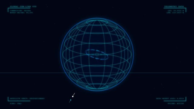 A sprawling global data network animation, showcasing interconnected nodes and web communication across a digital globe.