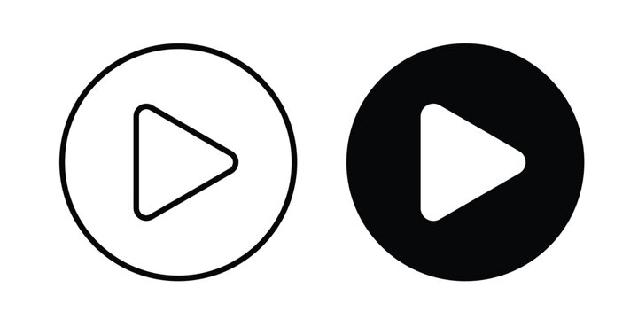 Media play button icon and symbol series vector illustration