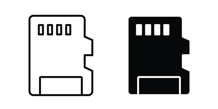 Memory card icon and symbol series vector illustration