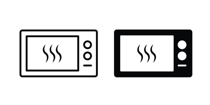 Microwave oven icon and symbol series vector illustration