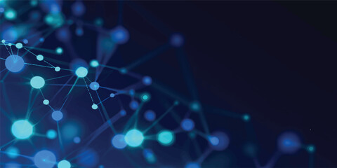 Fototapeta premium A bright digital wallpaper featuring an abstract blue background of glowing waves and shining light patterns that evoke a sense of scientific energy and modern technology design