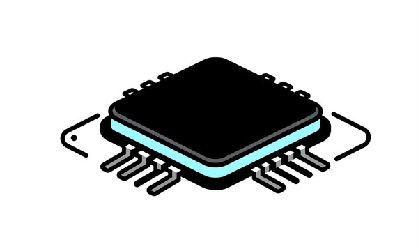 futuristic computer chip lies sleek metallic surface illuminated soft blue led lights intricate circuitry visible