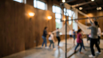 Obraz premium Group practicing movement in a bright modern wellness studio