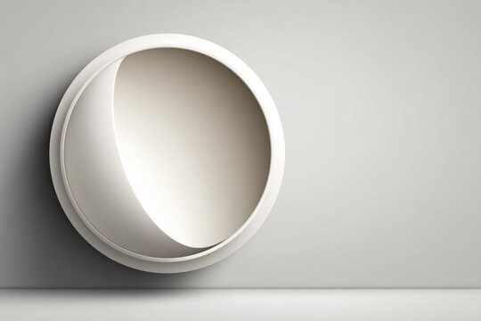 White round frame on a light background. Space for text.