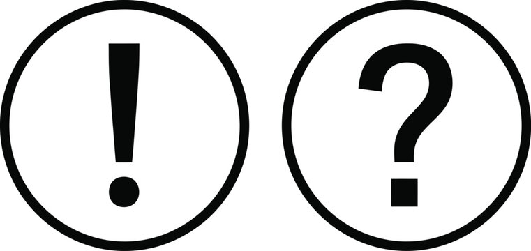 Simple exclamation and question mark icon set Vector