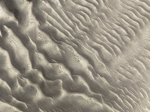 Patterns in the sand of the Namib Desert. Aerial view. Drone shot. Skeleton Coast National Park, Namibia