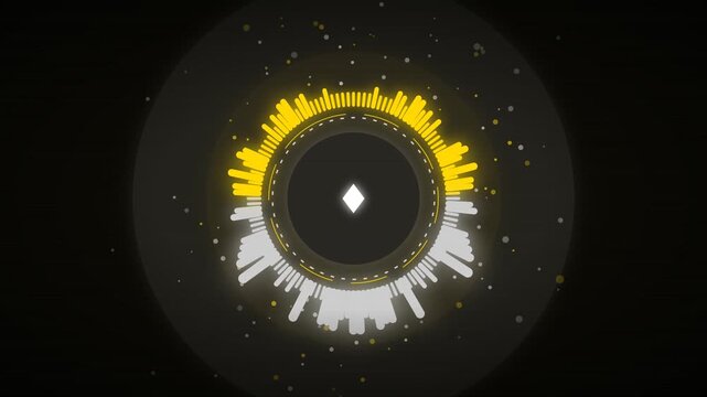 A premium luxury gold audio visualizer, elegantly displaying frequency waveforms and spectrums for high-end media projects.
