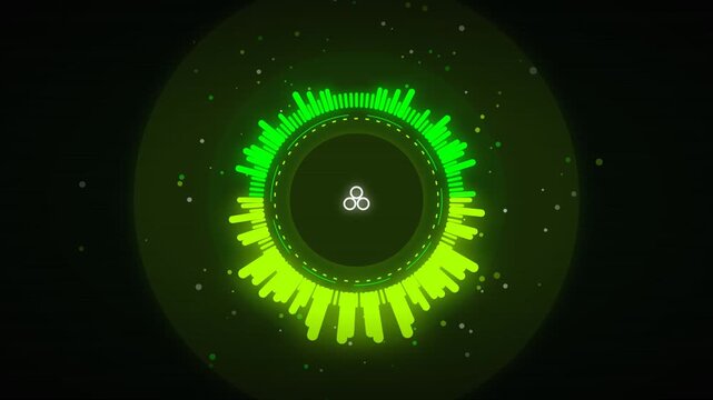 An aggressive toxic biohazard green audio visualizer, pulsing with intense energy for dark cyber or industrial music.