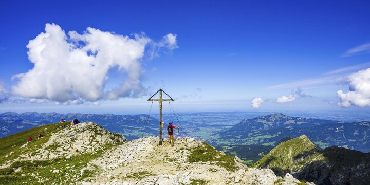 Summit cross, Big Thumb, 2280m, Allgaeu Alps, Allgaeu, Bavaria, Germany