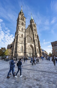 St Lawrence's Protestant Church, west fa&ccedil;ade, Old Town, Nuremberg, Middle Franconia, Bavaria, Germany