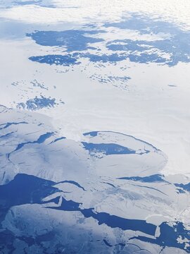 Structures in ice, frozen sea, Bothnia, aerial view, Gulf of Bothnia